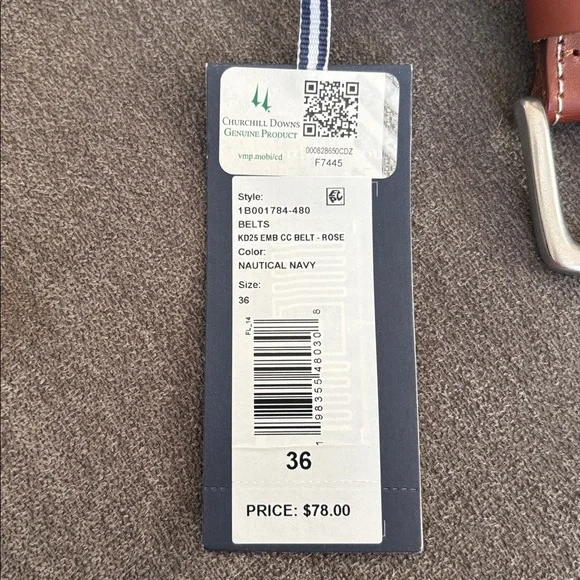 Vineyard vines Kentucky derby navy rose belt men’s 36 - Picture 7 of 7